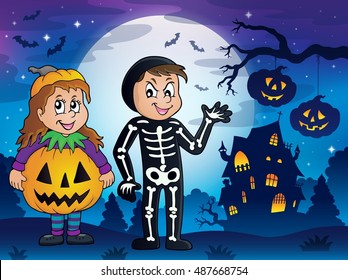 Halloween costumes theme image 4 - eps10 vector illustration.