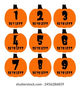 halloween countdown days left sign scary pumpkin illustration
