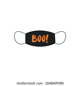 Halloween covid-19 medical mask vector illustration isolated on white background