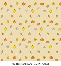 Halloween cream cute pumpkin background