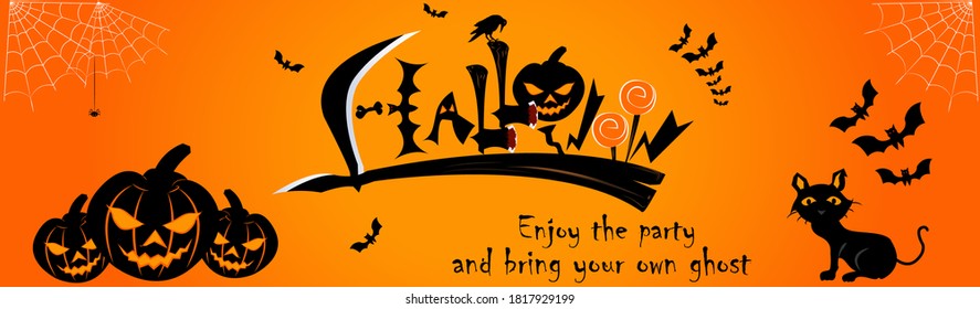 Halloween creative banner for website designing, party banners and for invitations cards.