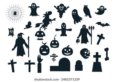 Halloween Creative Elements design  Vector Design Element Set Isolated On A White Background
