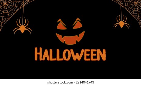 halloween creepy background with spider network cobweb editable