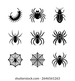Halloween Creepy Crawler vetor silhueta pacote