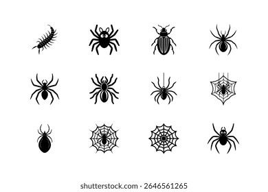 Halloween Creepy Crawler vetor silhueta pacote