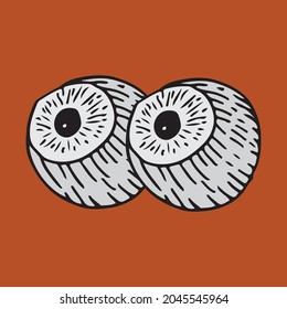 Halloween creepy eyes amazing illustration with white color