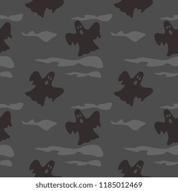 Halloween creepy ghost seamless pattern. vector illustration for fashion textile print and wrapping with festive design.