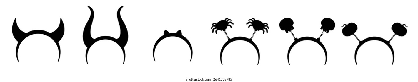 Halloween creepy headband with horns monster
