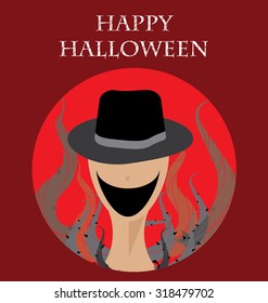 Halloween creepy monster in vector for background.