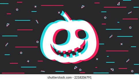 Halloween. Creepy pumpkin. Dark background in Halloween style. Vector illustration