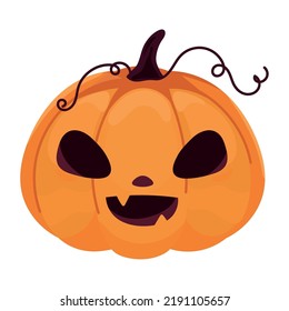 halloween creepy pumpkin isolated icon