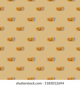 Halloween creepy pumpkin seamless pattern. vector illustration for fashion textile print and wrapping with festive design.