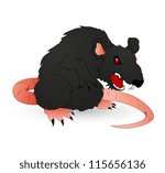 Halloween Creepy Rat Vector Illustration