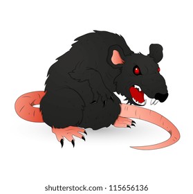 Halloween Creepy Rat Vector Illustration