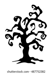 halloween creepy scary bare tree vector symbol icon design. Beautiful illustration isolated on white background
