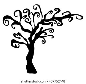 halloween creepy scary bare tree vector symbol icon design. Beautiful illustration isolated on white background
