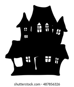 halloween creepy scary haunted house, vector symbol icon design. Beautiful illustration isolated on white background
