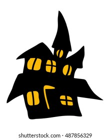 halloween creepy scary haunted house, vector symbol icon design. Beautiful illustration isolated on white background
