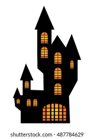 halloween creepy scary hounted house, vector symbol icon design. Beautiful illustration isolated on white background
