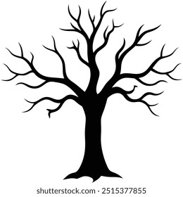 Halloween Creepy Tree: Spooky Vector, Color, and Silhouette Art.