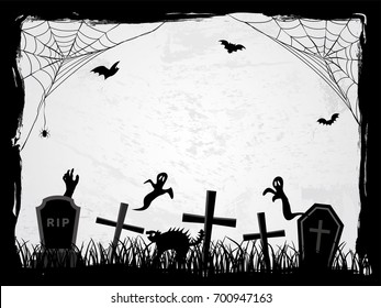 Halloween creepy vector frame