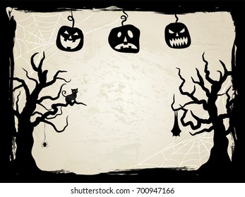 Halloween creepy vector frame