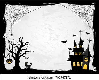 Halloween creepy vector frame