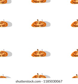 Halloween creepy yellow pumpkin cute seamless pattern. vector illustration for fashion textile print and wrapping with festive design.