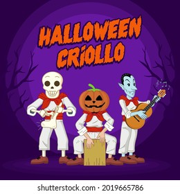 Halloween criollo Perú, monsters making music