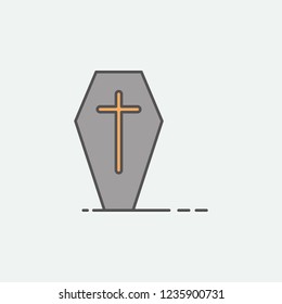 Halloween cross coffin colored icon. One of the Halloween collection icons for websites, web design, mobile app
