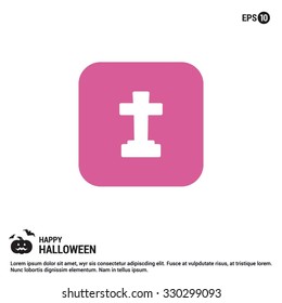Halloween Cross icon. Halloween Flat Color Icon.  simple minimal, flat, solid, mono, monochrome, plain, contemporary style. Vector illustration web internet design elements