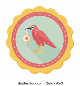 Halloween crow and eyeball flat icon with long shadow,eps10