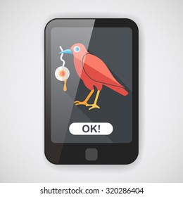 Halloween crow and eyeball flat icon with long shadow,eps10