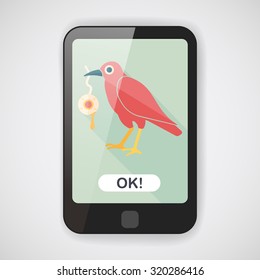 Halloween crow and eyeball flat icon with long shadow,eps10