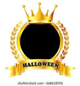Halloween crown frame icon