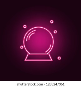 Halloween crystal ball icon. Elements of Halloween in neon style icons. Simple icon for websites, web design, mobile app, info graphics