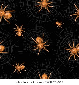 halloween crystal spider vector seamless background