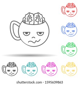 Halloween cup multi color style icon. Simple thin line, outline vector of halloween icons for ui and ux, website or mobile application