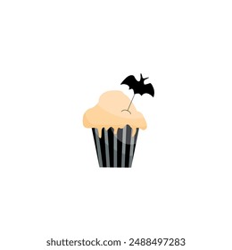 Halloween Cupcake with Bat Splash