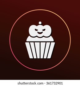 halloween cupcake icon