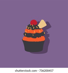 Halloween cupcake icon, vector illustration design. Halloween collection.