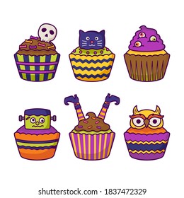 Halloween cupcake illustration isolated background