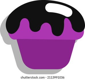 Halloween cupcake, illustration, vector on a white background.