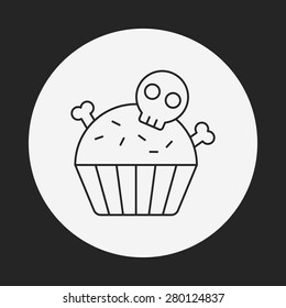 halloween cupcake line icon
