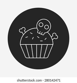 halloween cupcake line icon