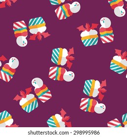 Halloween cupcakes with bat flat icon,eps10 seamless pattern background