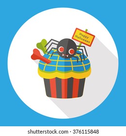 Halloween cupcakes flat icon