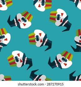 Halloween cupcakes with ghost flat icon,eps10 seamless pattern background