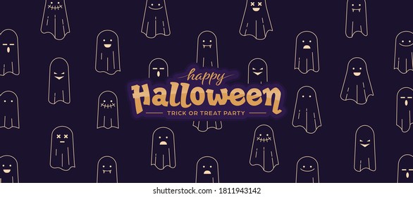 halloween custom ghostly doodle typeografi