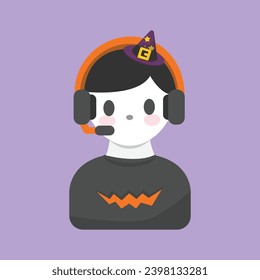 A Halloween Customer Service vector icon